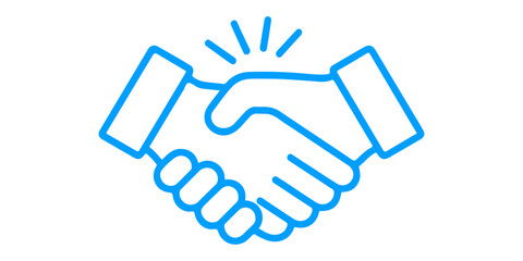 Obraz premium Vector illustration of a business handshake icon symbol representing a partnership deal and teamwork agreement between people with hands holding hands in a professional gesture
