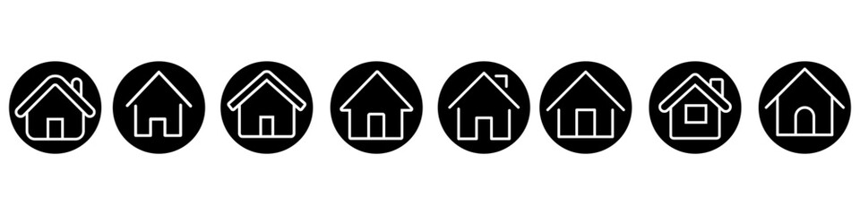 Obraz premium Home icon vector set. Home page Illustration sign collection. Homepage symbol. Main page logo.