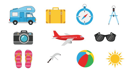 Travel Vacation Summer Holiday Icons. © mboku