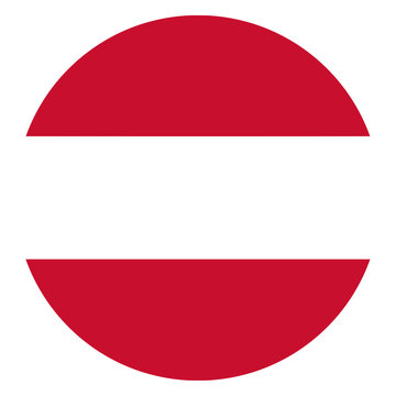 Austria Flag in Circle Shape