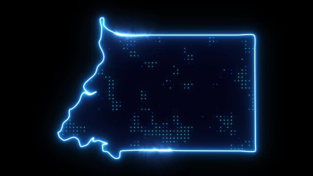 Neon Stroke Map Animation of EQUATORIAL GUINEA with Glowing Light Effects