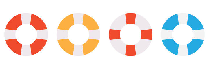 Lifebuoy Icon Set – Nautical Safety Life Preserver Ring Vector Collection in Solid, Outline and  Hand Drawn Styles © maxalamin09