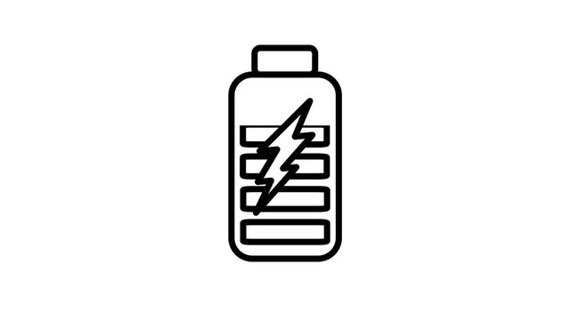 battery low power symbol icon representing an energy crisis, with a battery symbol depleted and lightning bolt signifying a surge of power or urgency