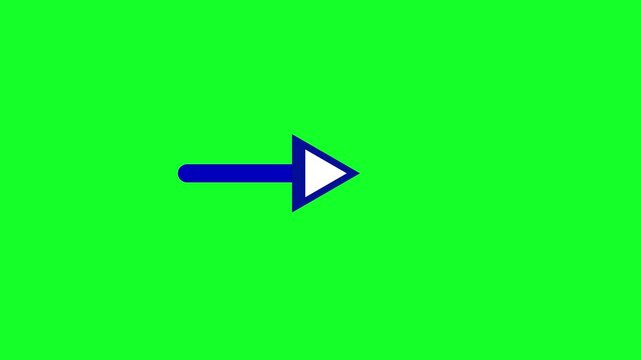 Professional blue arrow animation with green screen background in 4K UHD, designed for call to action cues, tutorials and digital presentations