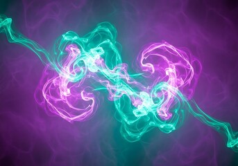 Fototapeta premium Abstract neon lights shapes against a dark background decorative design