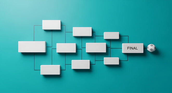 Visualizing complex strategic workflows and business process steps leading to a definitive final outcome