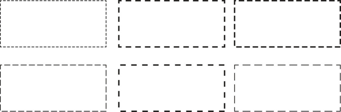 Dashed Rectangle Frames Set &ndash; Editable Outline Border Boxes Collection