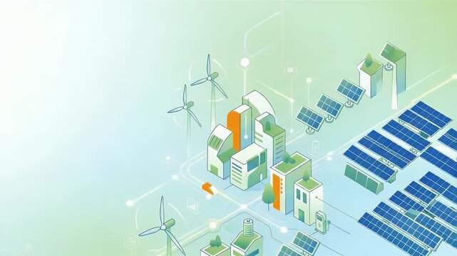 Refined wallpaper design featuring minimalist abstract elements inspired by sustainable urban energy with broad empty space for academic overlays and digital annotations supporting innovative smart gr