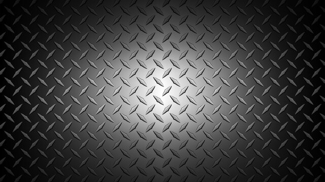 Dark gray background with diamond plate pattern.