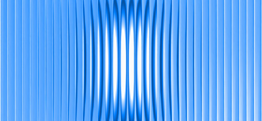 Vibrant blue circular gradient with ribbed fractal glass background. Dynamic abstract pattern with glowing vertical lines. Modern banner or poster. Vector illustration © accogliente