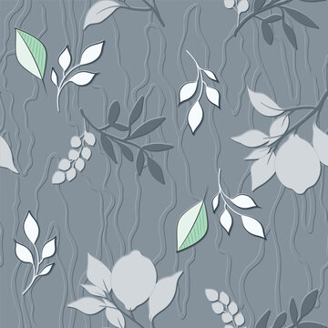 Abstract grey pattern with citrus fruit