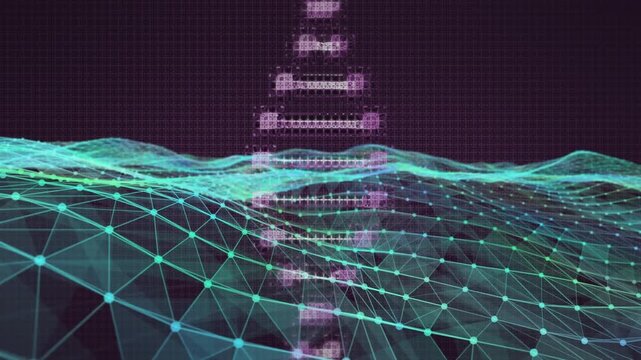 Animation of digital space with dna