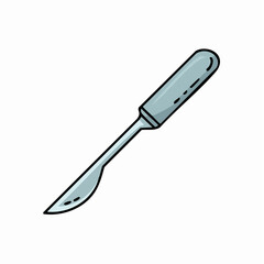 Fototapeta premium Minimalist illustration of a gray utility knife