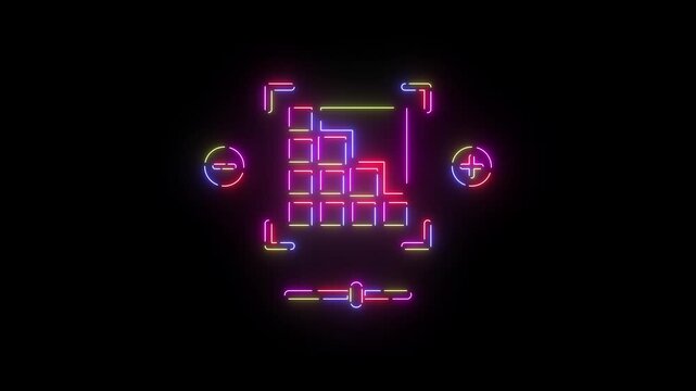Regulate Resolution Pixel neon line icon seamless loop