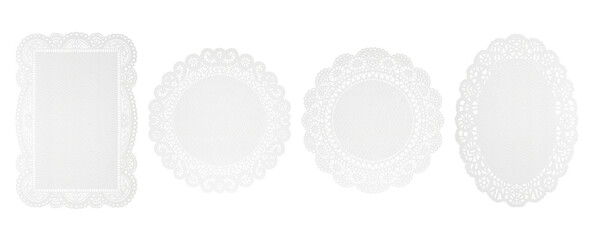 White Paper set Lace Doily for Retro Cafe and Restaurant Table Setting-300dpi- © SHIRO