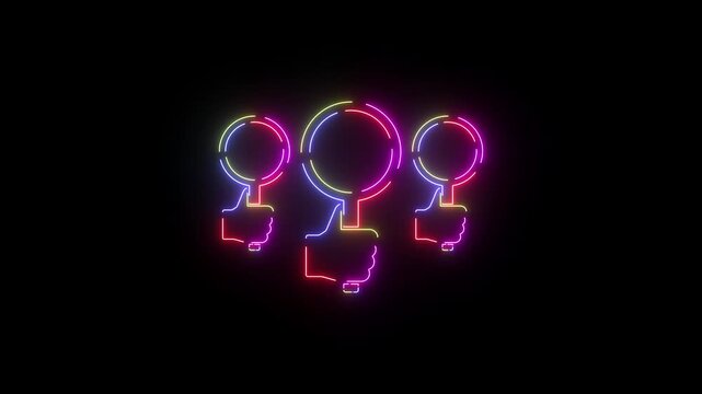 Error warning neon line icon seamless loop