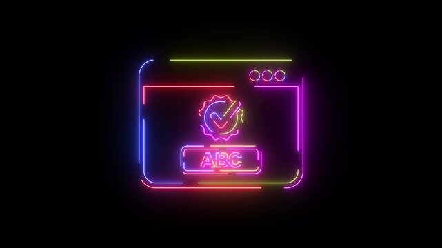 Error warning neon line icon seamless loop