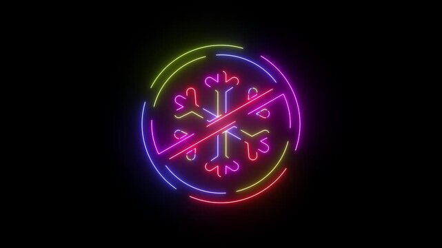 No snow neon line icon seamless loop