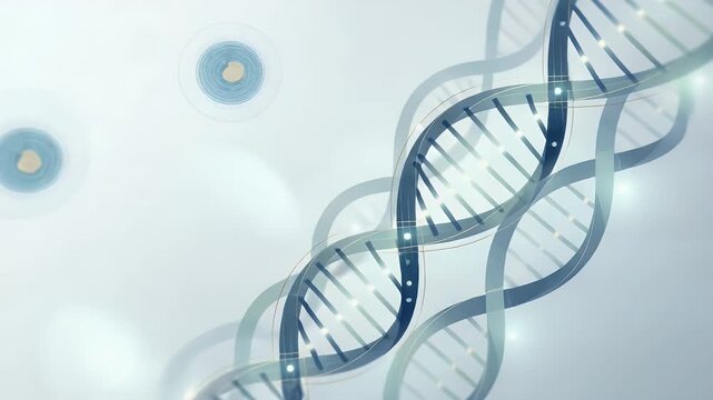 Elegant wallpaper background featuring refined abstract motifs inspired by clinical genomics with ample empty space for text overlay supporting advanced diagnostic applications and personalized medici
