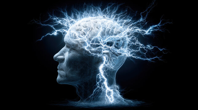 Lightnings in brain - symbol of antidepressant withdrawal effects