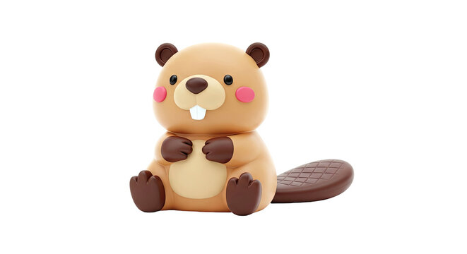Cute 3D Cartoon Beaver Toy