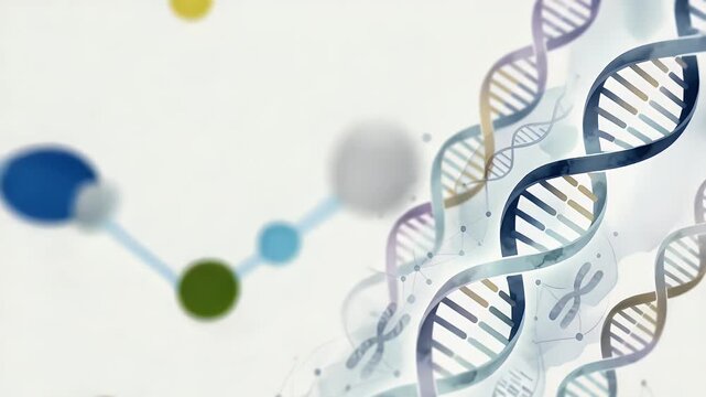 Elegant wallpaper design integrating subtle DNA motifs inspired by rare disease genomics ample negative space supports refined visual communication ideal for academic conferences and healthcare presen