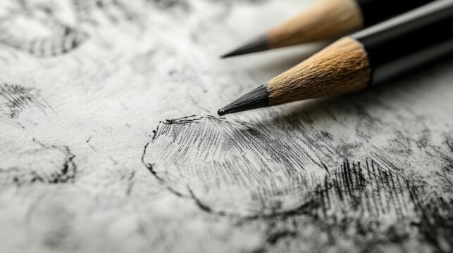 pencils on drawing paper