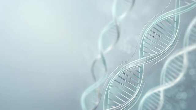 Elegant wallpaper background featuring refined abstract motifs inspired by clinical genomics with ample empty space for text overlay supporting advanced diagnostic applications and personalized medici