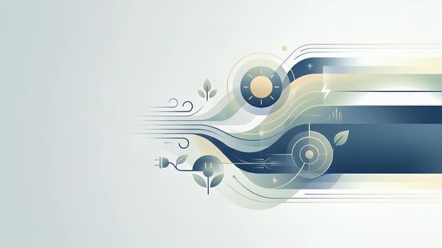 Refined wallpaper design featuring minimalist abstract elements inspired by Clean Energy with broad empty space for academic overlays and digital annotations supporting analysis of sustainable power s
