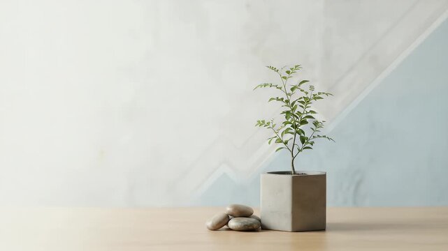 Refined wallpaper design featuring minimalist financial imagery inspired by sustainable investment with ample empty space for digital overlays supporting analysis of ecofriendly portfolios and green c