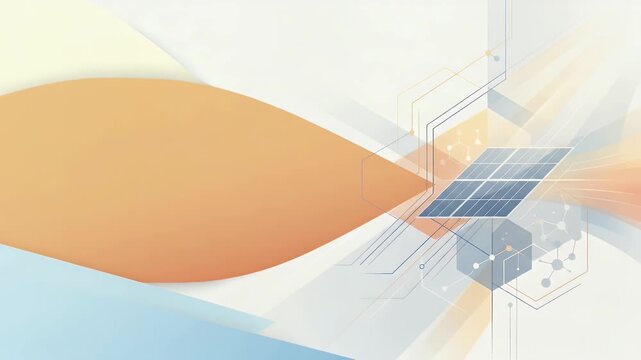 Refined wallpaper design featuring minimalist abstract elements inspired by solar power with broad empty space for digital overlays and academic annotations supporting advanced photovoltaic technology