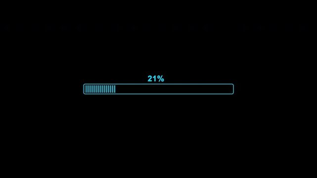 Digital loading progress bar animation graphic design
