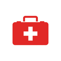Obraz premium First Aid Medical Red Box Icon.