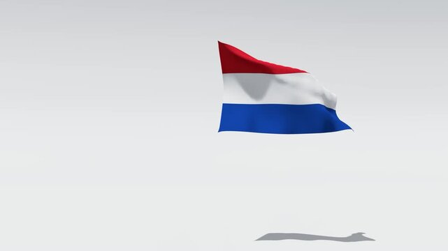 Realistic Netherland flag waving in the wind in 4K video, for Independence Day or National Anthem, etc., green screen background with chroma key (Perfect Loop)