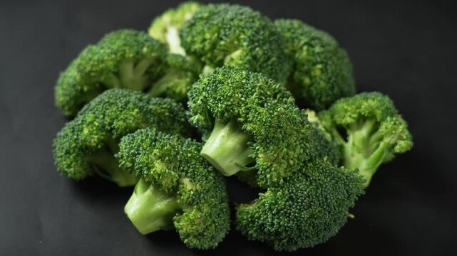 closeup of Fresh green broccoli florets vegetable