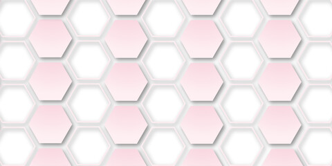 Fototapeta premium Elegant Pink Hexagonal Pattern With Soft Shadows For Minimal Abstract Background