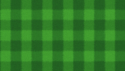 Plaid or checkered pattern on green grass soccer field or mown lawn © Enka