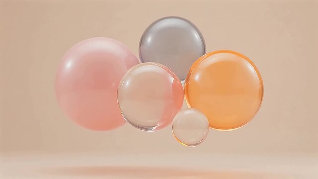 Colorful floating glass spheres