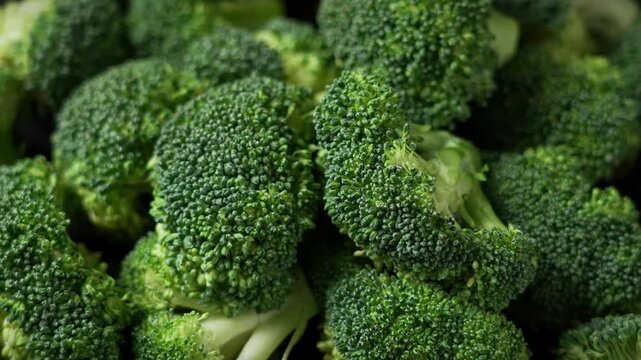 closeup of Fresh green broccoli florets vegetable