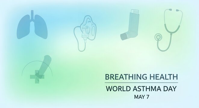 A graphic illustration for World Asthma Day promoting breathing health awareness