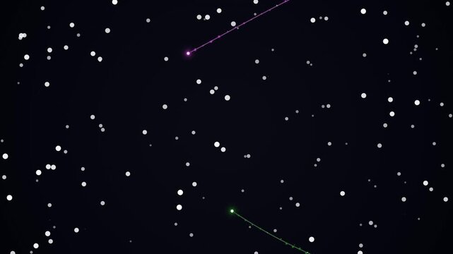 Graphic abstract with two trajectory lines and stars