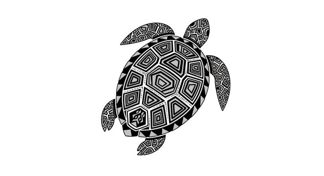 Detailed turtle shell pattern.