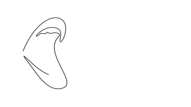 Animated self drawing of continuous line draw of Love hand writing with line continuous female lips drawing . Slogan, quote, text, lettering  Full length one line animation. 4K	