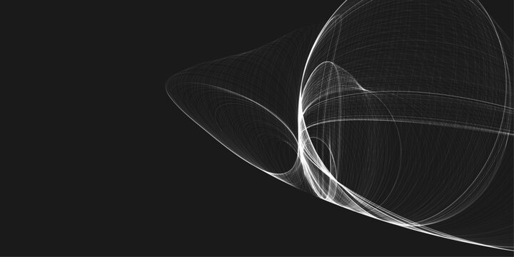 minimal abstract vector glowing light line wave on dark background with flowing geometric curves.