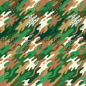 Green and Brown Camouflage Pattern Background
