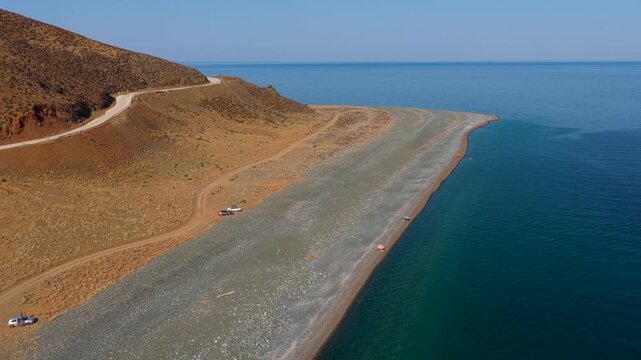 Aerial View of Kipos Beach on Samothraki Island