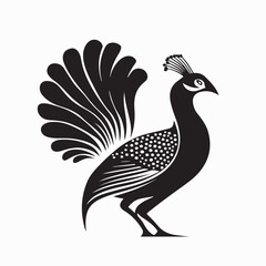 Obraz premium Monochrome Guineafowl Vector Concept On White Background