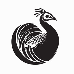 Fototapeta premium Monochrome Guineafowl Vector Concept On White Background