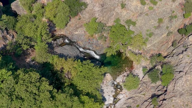 Aerial View of Fonias Gorge and Waterfalls on Samothraki Island