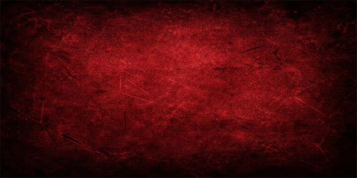 A dark vintage wallpaper design featuring a grungy red pattern with dirty textured stripes and a weathered paint wall effect on an old paper backdrop